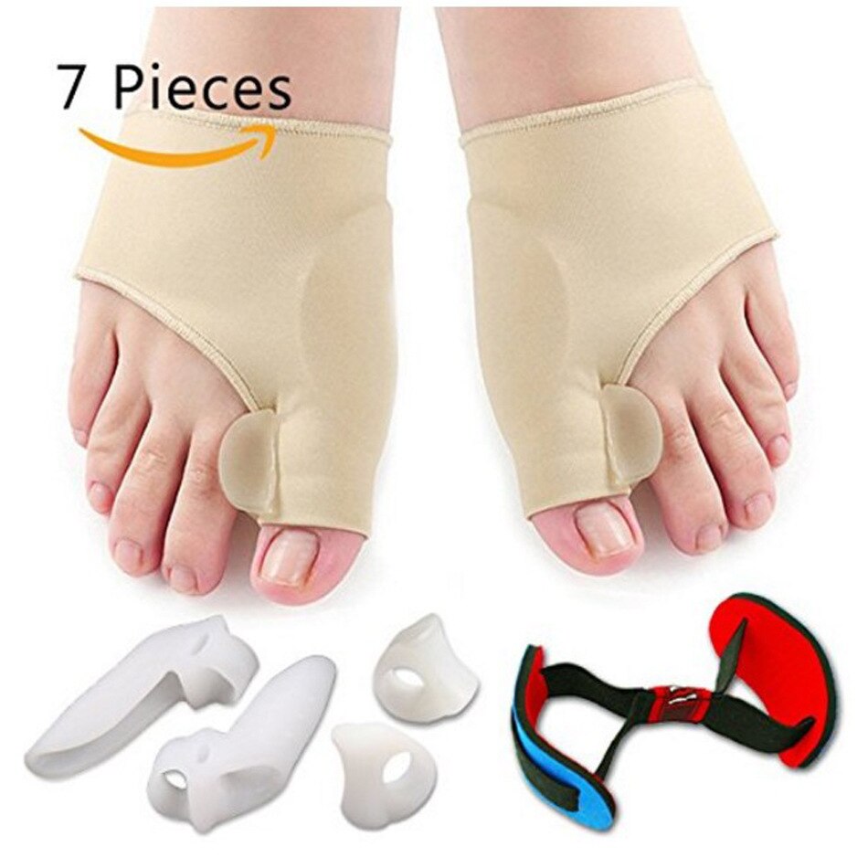 7 PCS Bunion Corrector Sleeves Kit Pain Relief Toe Separator Orthopedic Pedicure Tools For Legs Foot Care