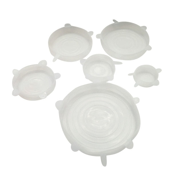 6pcs Reusable Stretch & Fit - Silicone Stretch Lids
