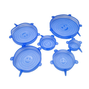 6pcs Reusable Stretch & Fit - Silicone Stretch Lids
