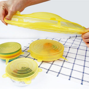 6pcs Reusable Stretch & Fit - Silicone Stretch Lids